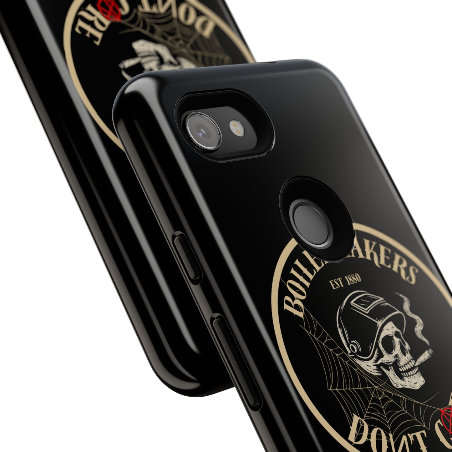Boilermakers Don’t Care Phone Case — full-wrap skull design, drop-tested protection with attitude. Built tough for the hands that make the world work.