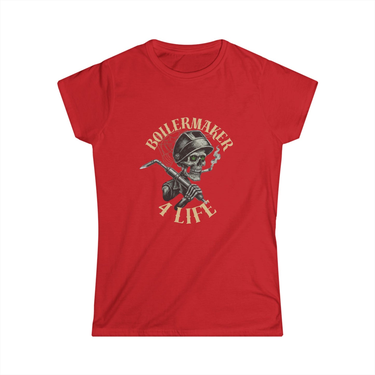 Boilermaker Women’s Softstyle Tee - Fun Graphic Tee, Unique Gift, Casual Wear, Workwear, Skull Design