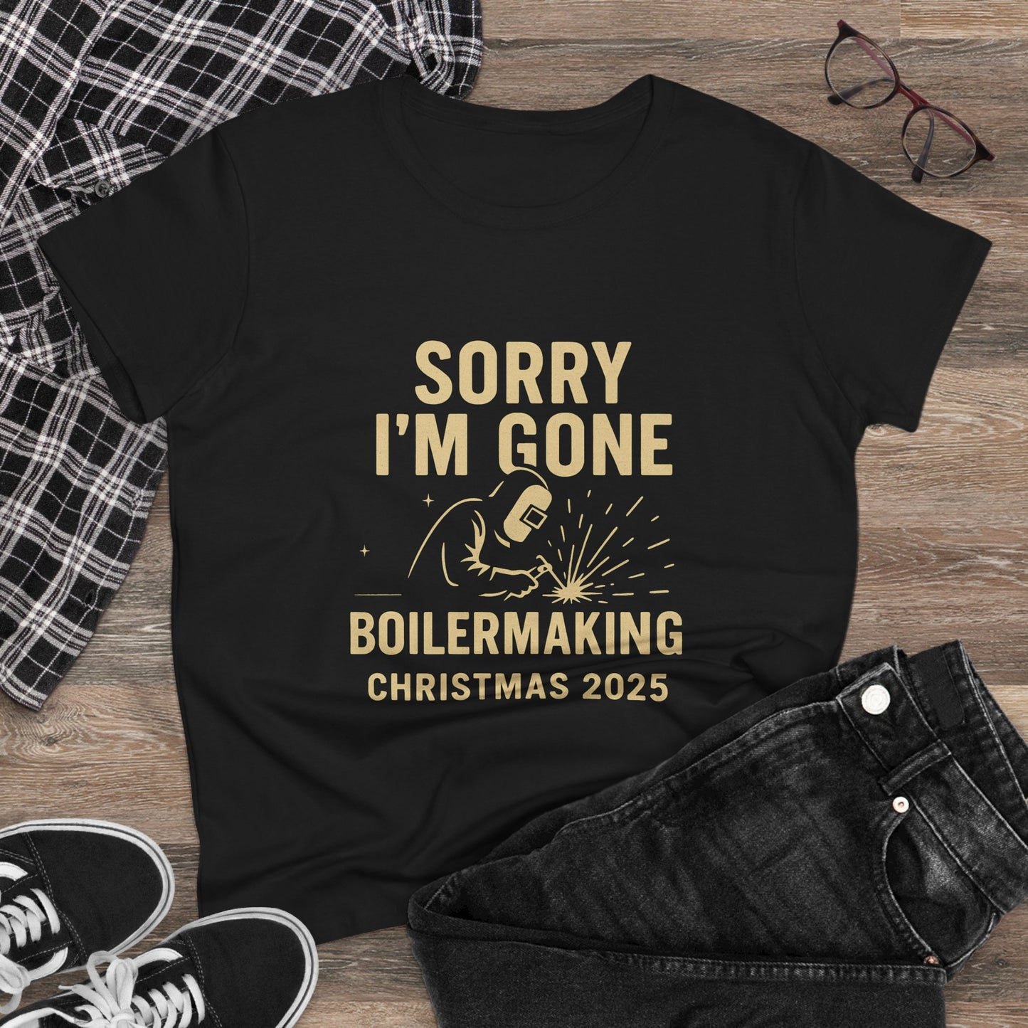 Boilermaking Christmas Tee - Sorry I'm Gone, Holiday Shirt for Women, Workwear, Seasonal Merchandise
