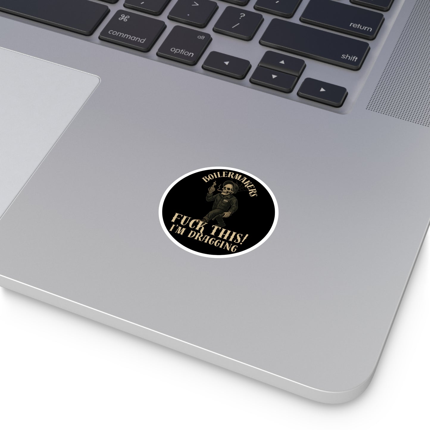 Boilermaker Round Stickers, Skull Design, Unique Vinyl Decals, Aesthetic Laptop Stickers, Gift for Builders