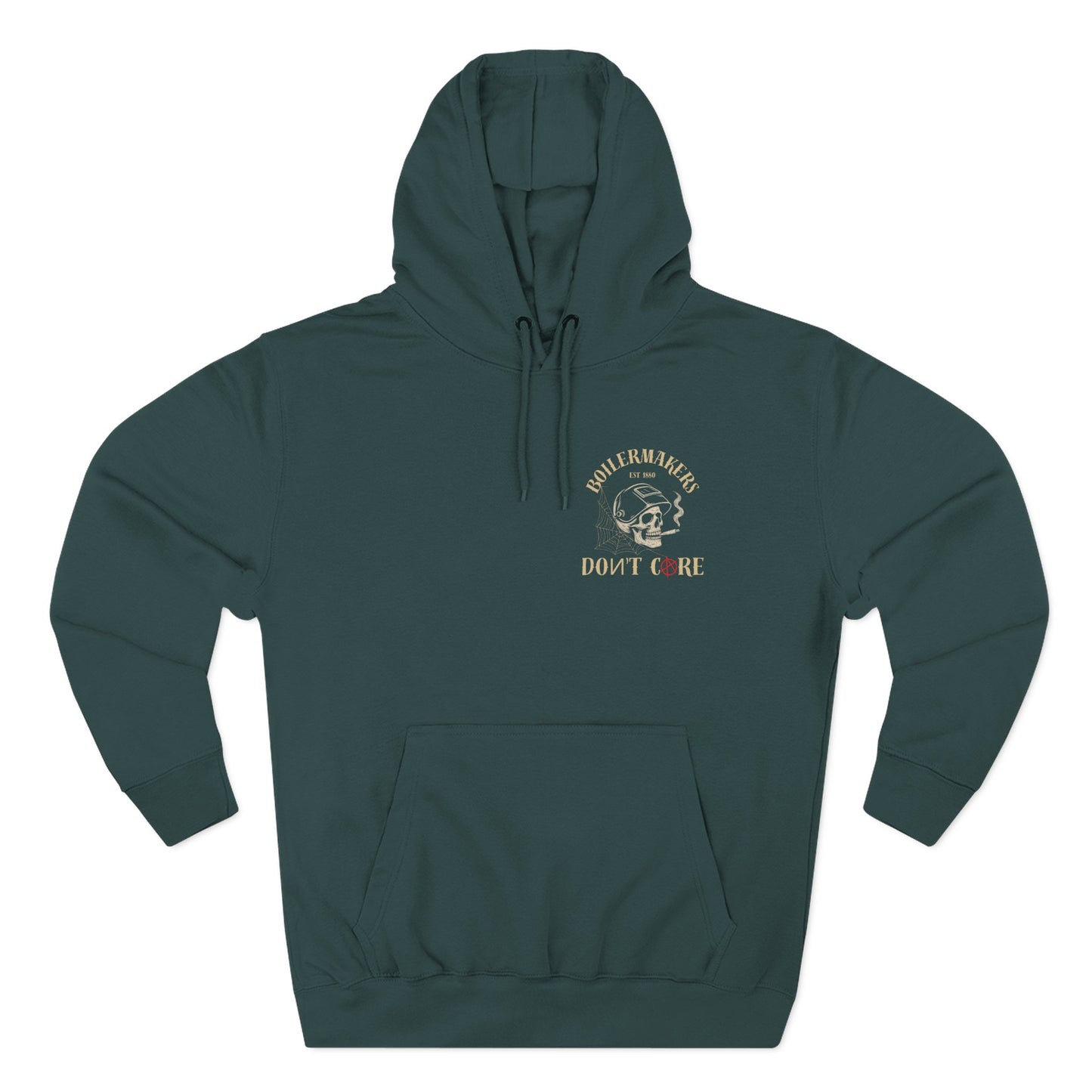 Boilermakers “We Are The Hard” Hoodie — skull & hammer back print, classic fleece comfort with heavy-duty pride. Built for the ones who earn every spark.
