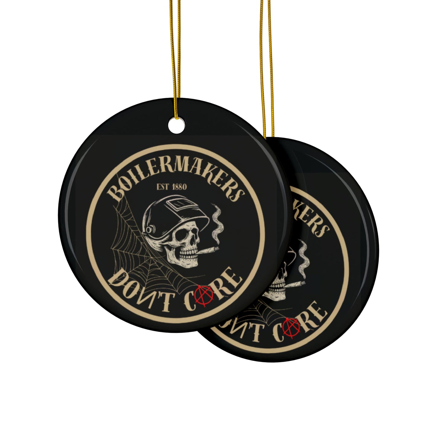 Tough, bold, and unapologetic — the Boilermakers Don’t Care ornament brings trade pride to your tree.