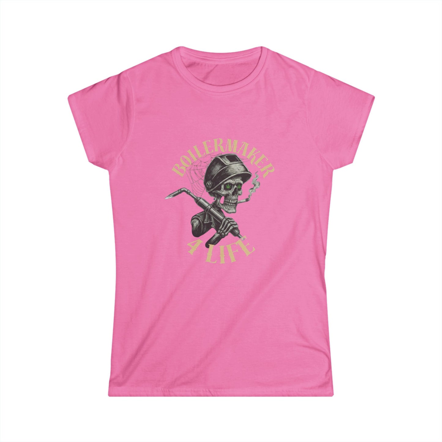 Boilermaker Women’s Softstyle Tee - Fun Graphic Tee, Unique Gift, Casual Wear, Workwear, Skull Design