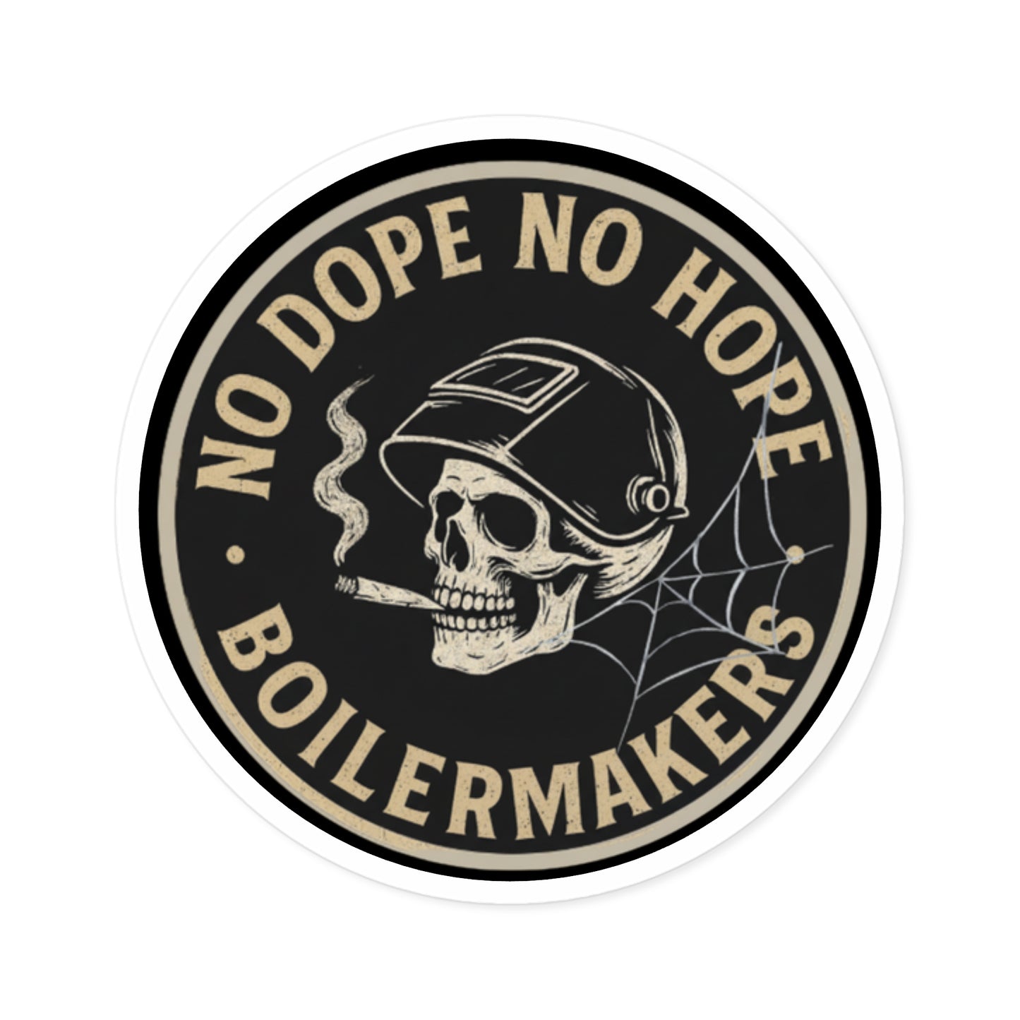 Boilermaker Round Stickers, Skull Design, Unique Vinyl Decals, Aesthetic Laptop Stickers, Gift for Builders