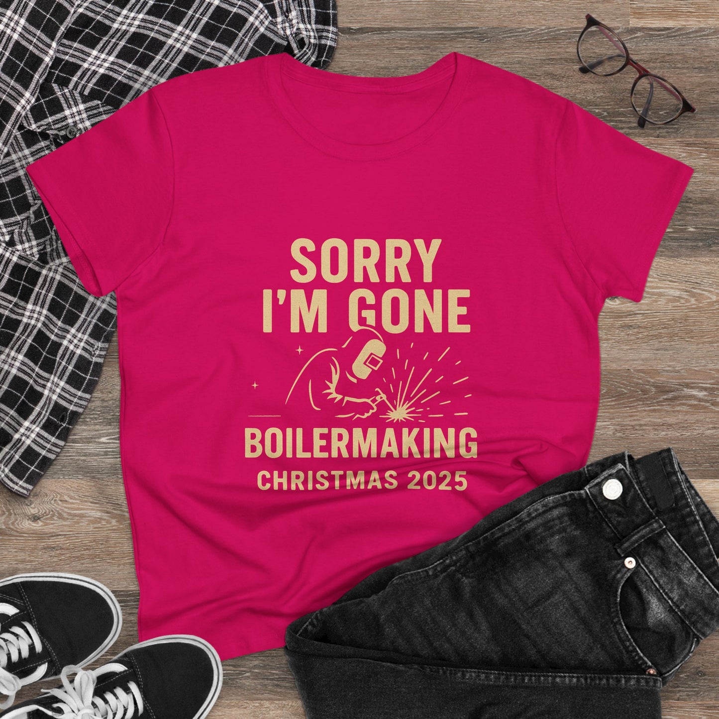 Boilermaking Christmas Tee - Sorry I'm Gone, Holiday Shirt for Women, Workwear, Seasonal Merchandise