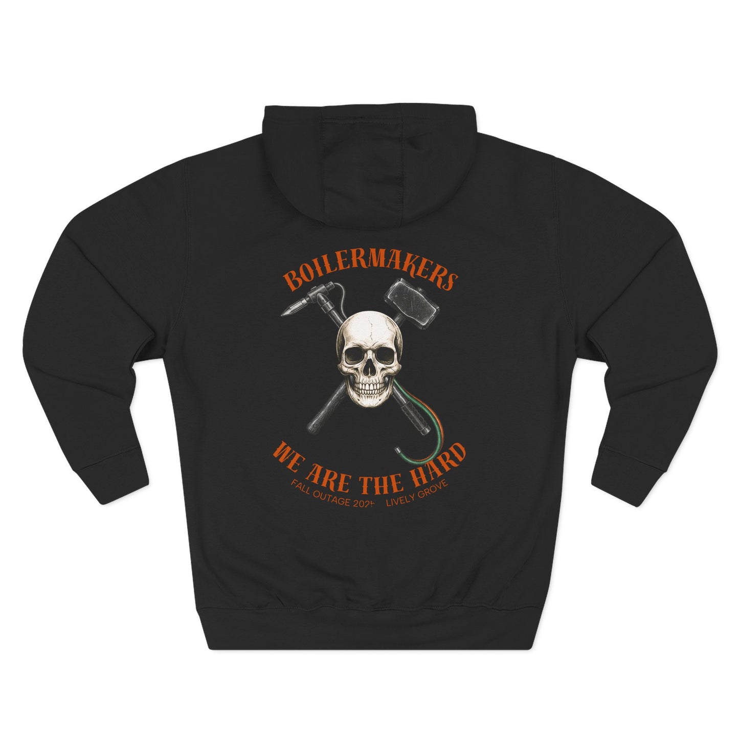 Skull & Hammer Hoodie, Cozy Fleece Sweatshirt, Perfect for Casual Outings, Gift for Boiler Makers, Halloween Atmosphere, Unisex Style