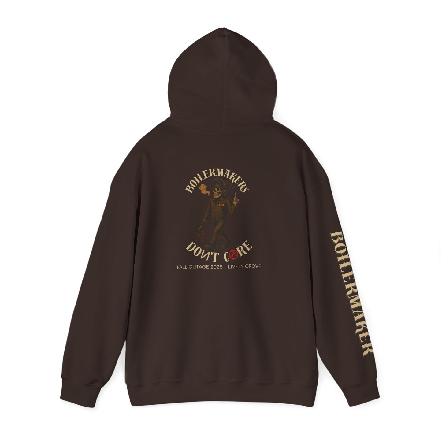 Boilermakers Don’t Care Hoodie – Lively Grove Fall Outage 2025 Edition