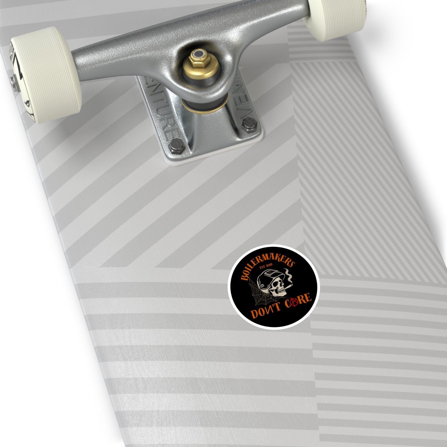 Boilermaker Round Stickers, Skull Design, Unique Vinyl Decals, Aesthetic Laptop Stickers, Gift for Builders