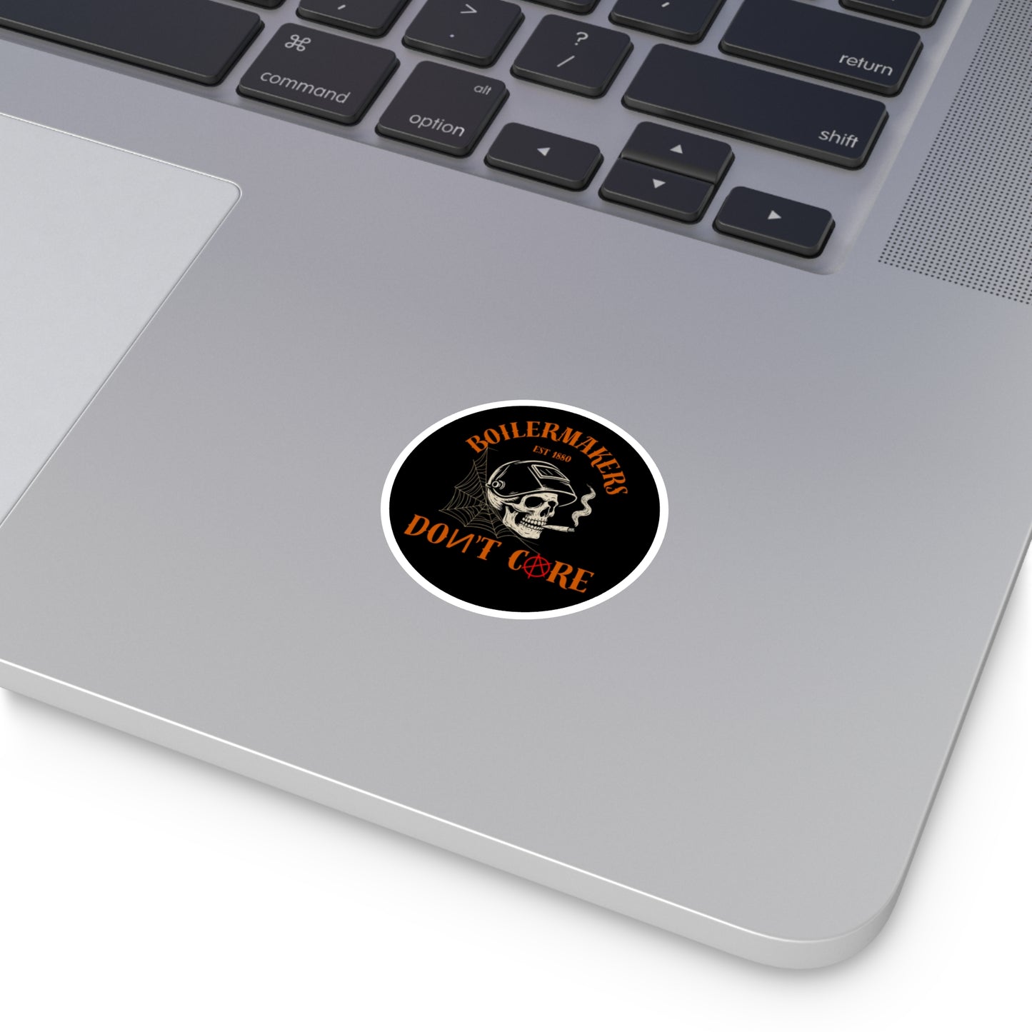 Boilermaker Round Stickers, Skull Design, Unique Vinyl Decals, Aesthetic Laptop Stickers, Gift for Builders