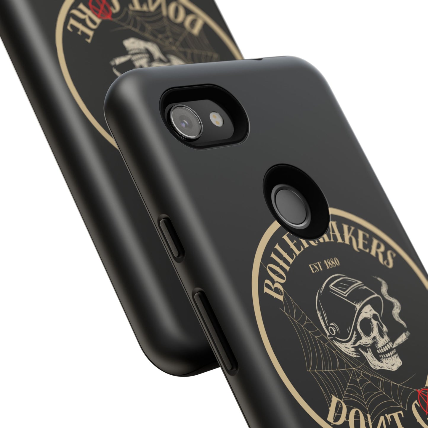 Boilermakers Don’t Care Phone Case — full-wrap skull design, drop-tested protection with attitude. Built tough for the hands that make the world work.