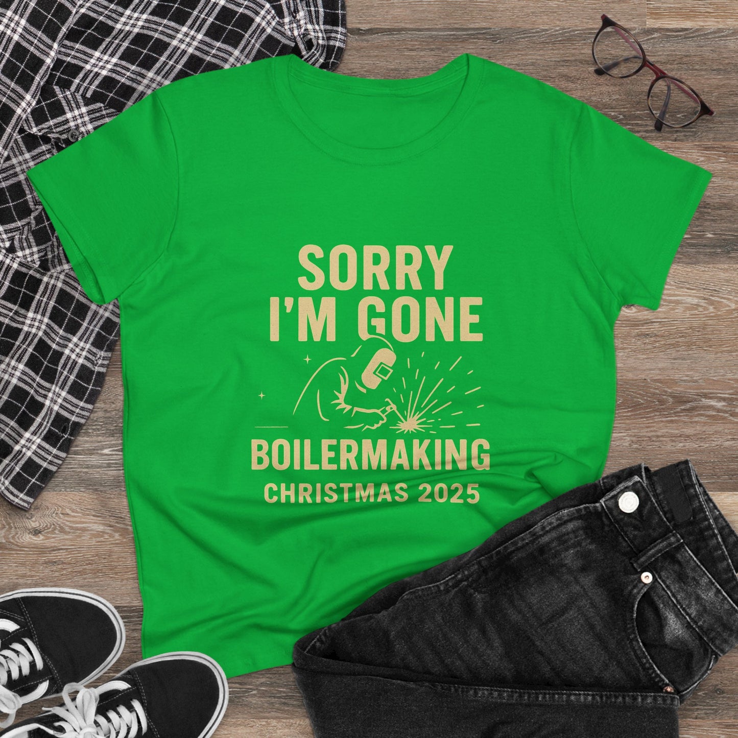 Boilermaking Christmas Tee - Sorry I'm Gone, Holiday Shirt for Women, Workwear, Seasonal Merchandise