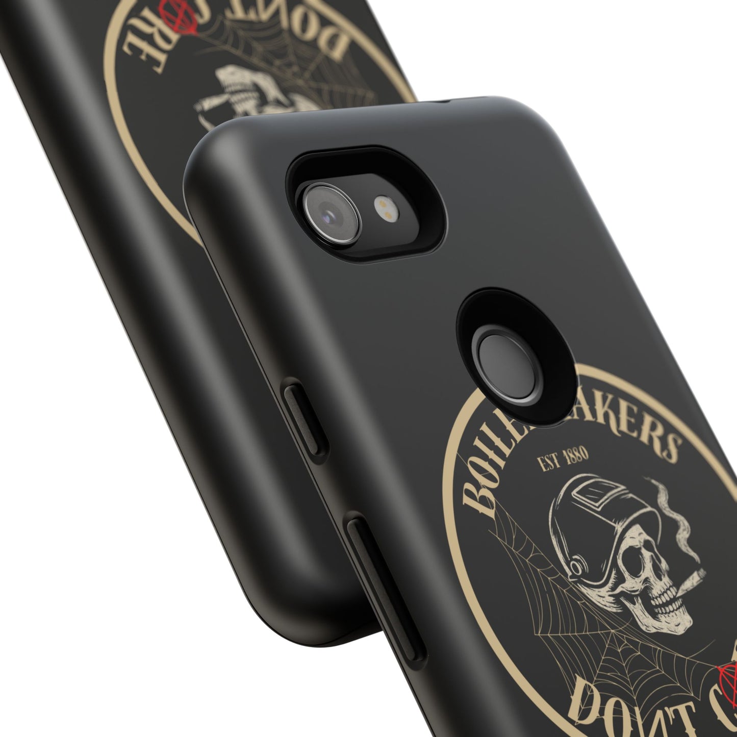 Boilermakers Don’t Care Phone Case — full-wrap skull design, drop-tested protection with attitude. Built tough for the hands that make the world work.