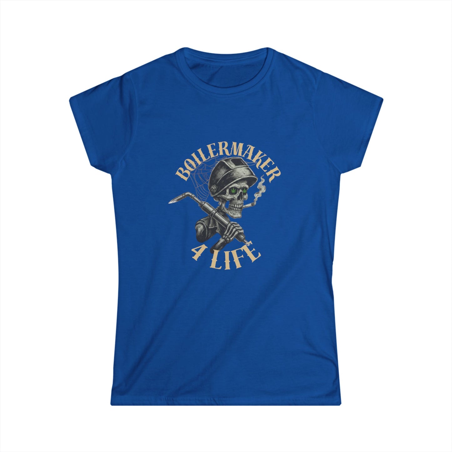 Boilermaker Women’s Softstyle Tee - Fun Graphic Tee, Unique Gift, Casual Wear, Workwear, Skull Design
