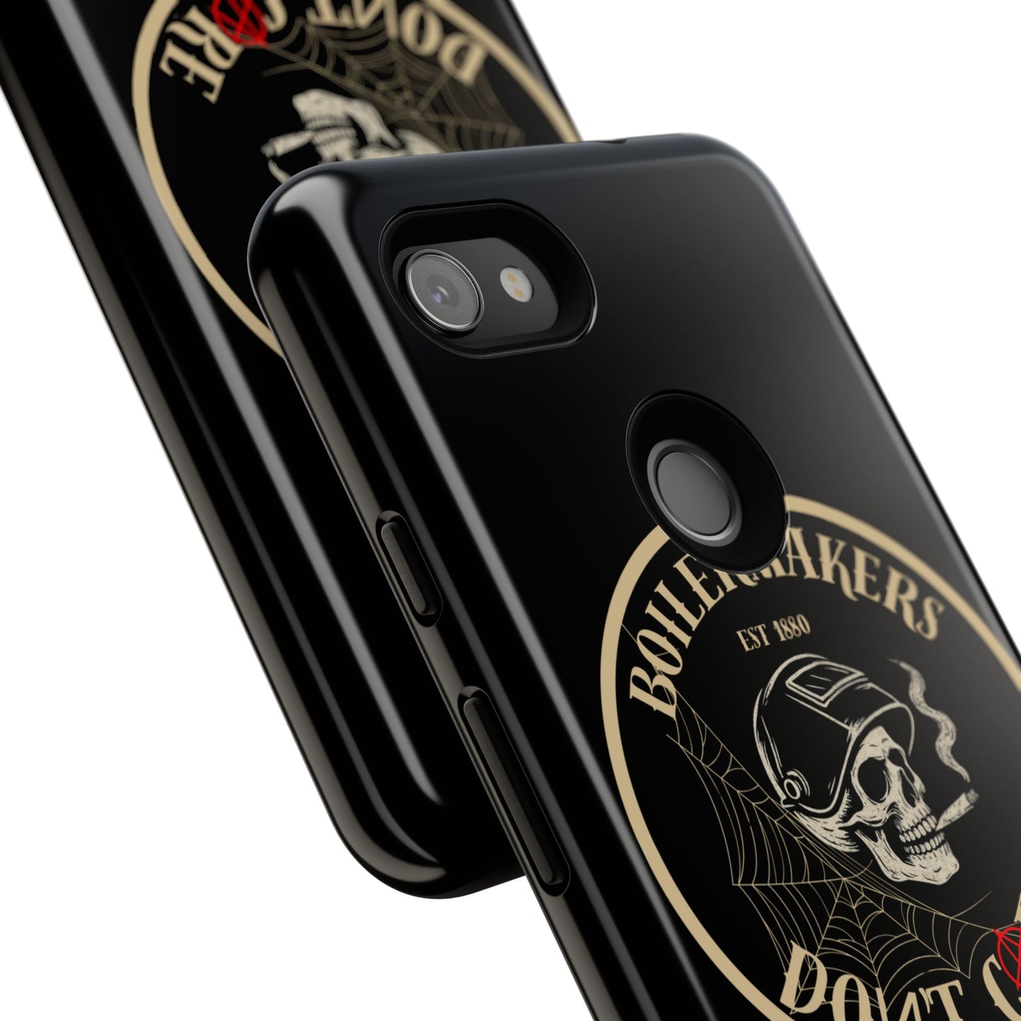 Boilermakers Don’t Care Phone Case — full-wrap skull design, drop-tested protection with attitude. Built tough for the hands that make the world work.