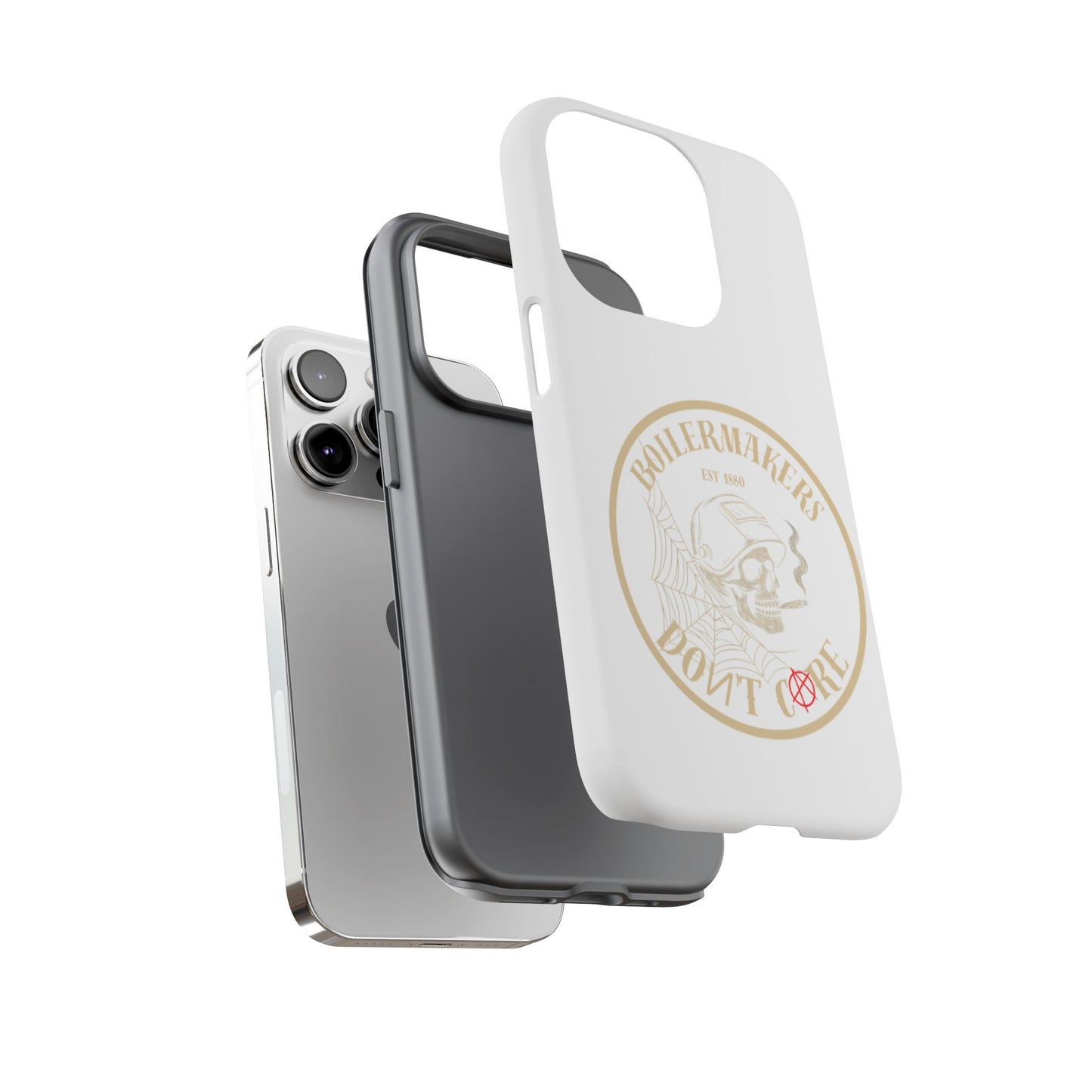 Tough Cases - Boilermakers Don't Care Phone Case, Tough Phone Cover, Skull Design Case, Unique Gift for Fans, Durable Smartphone Accessories