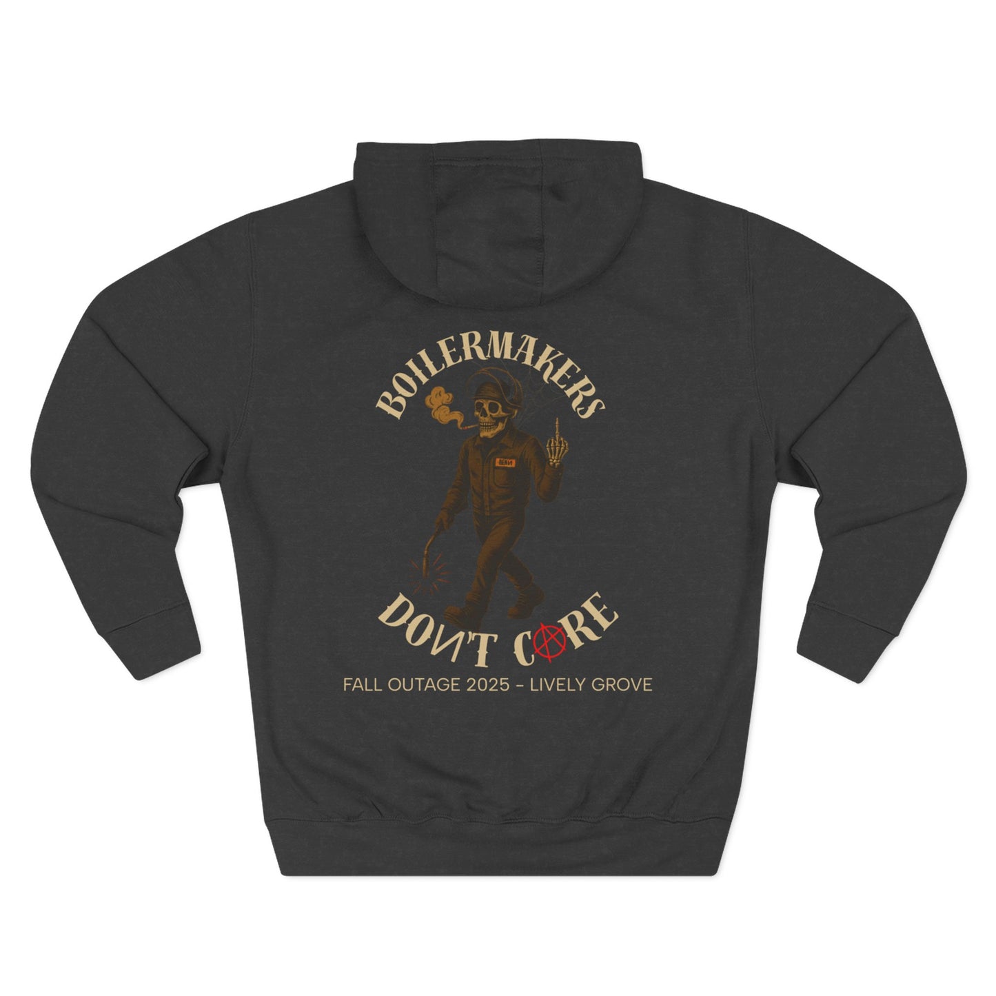 Boilermakers Don’t Care Hoodie – Lively Grove Fall Outage 2025 Collection