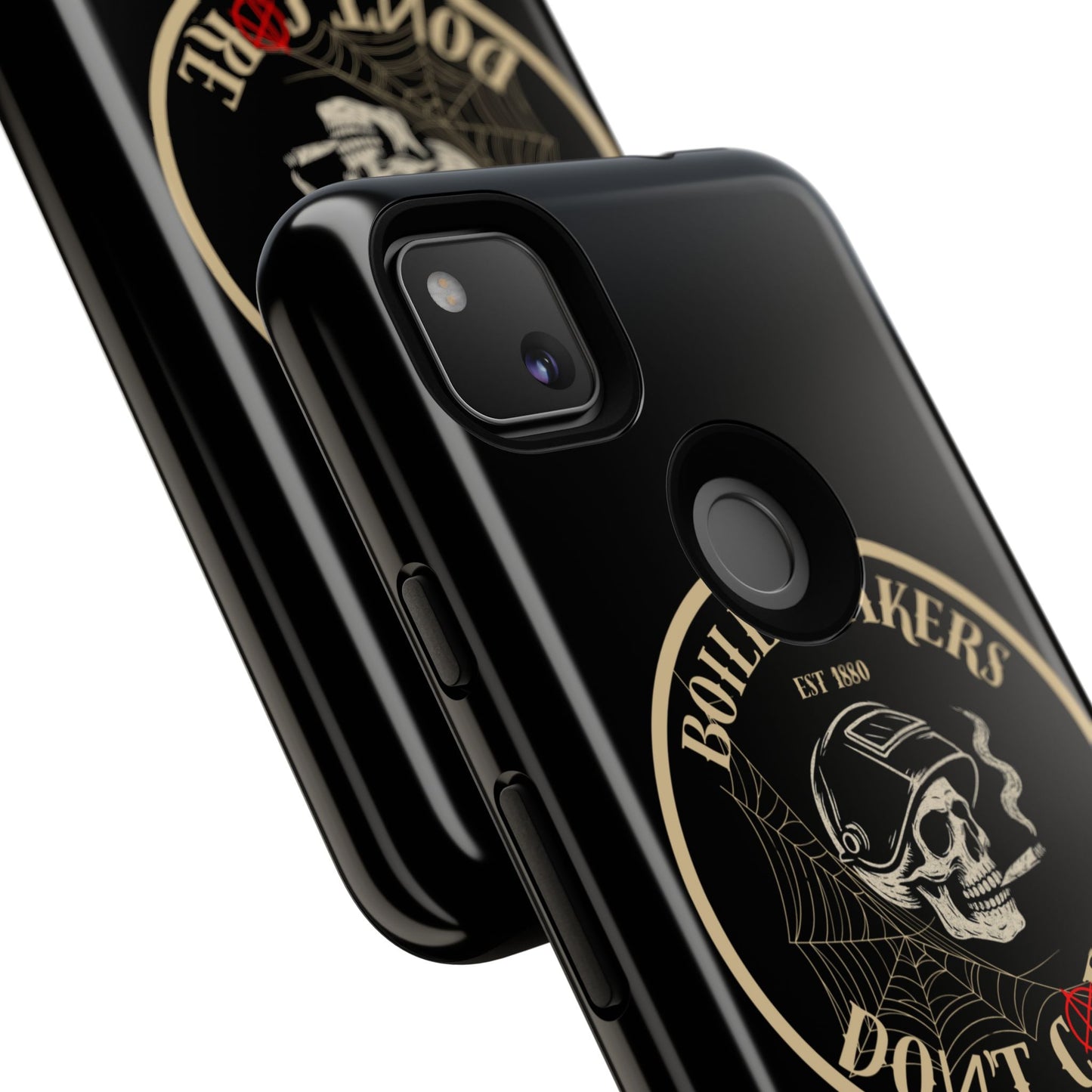 Boilermakers Don’t Care Phone Case — full-wrap skull design, drop-tested protection with attitude. Built tough for the hands that make the world work.