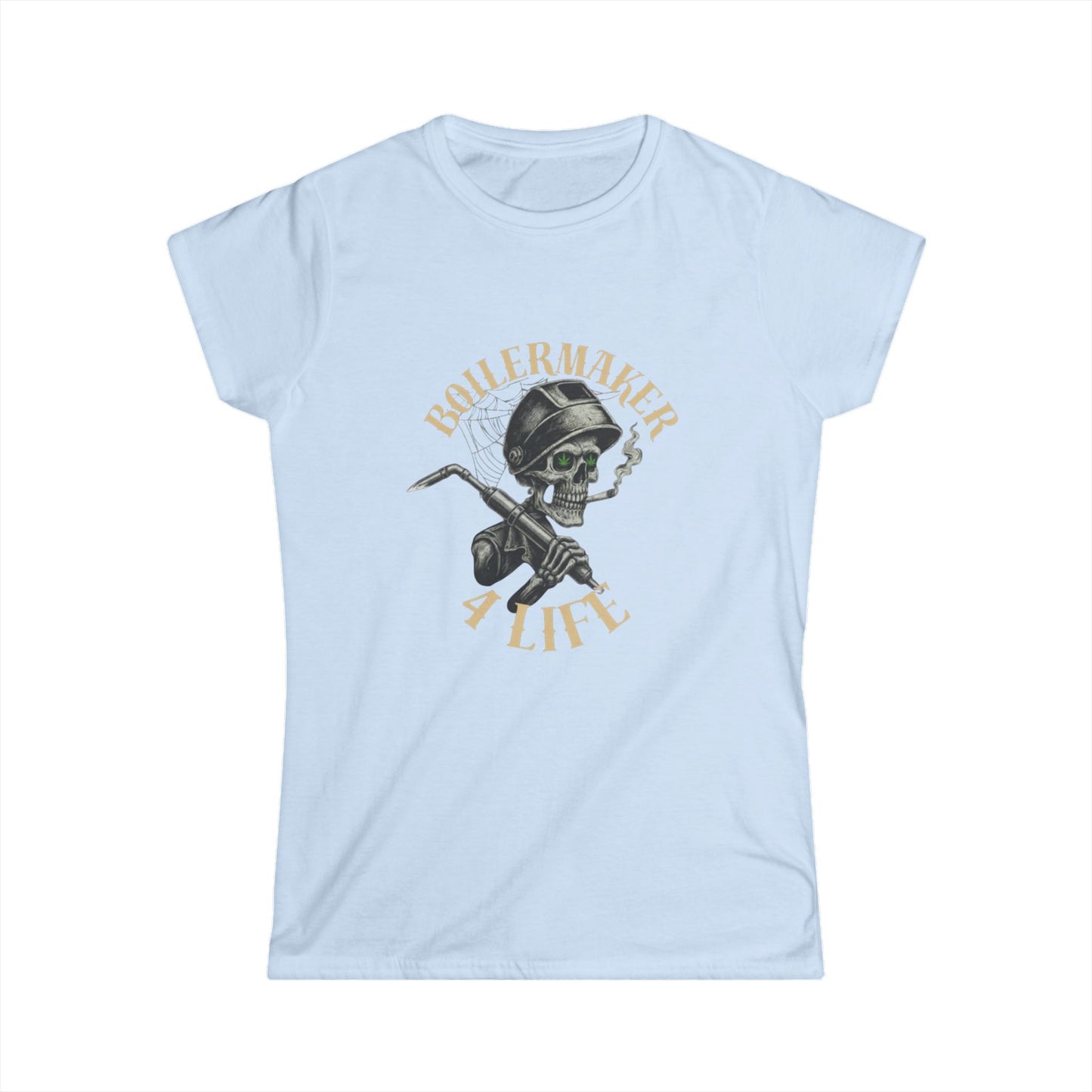 Boilermaker Women’s Softstyle Tee - Fun Graphic Tee, Unique Gift, Casual Wear, Workwear, Skull Design