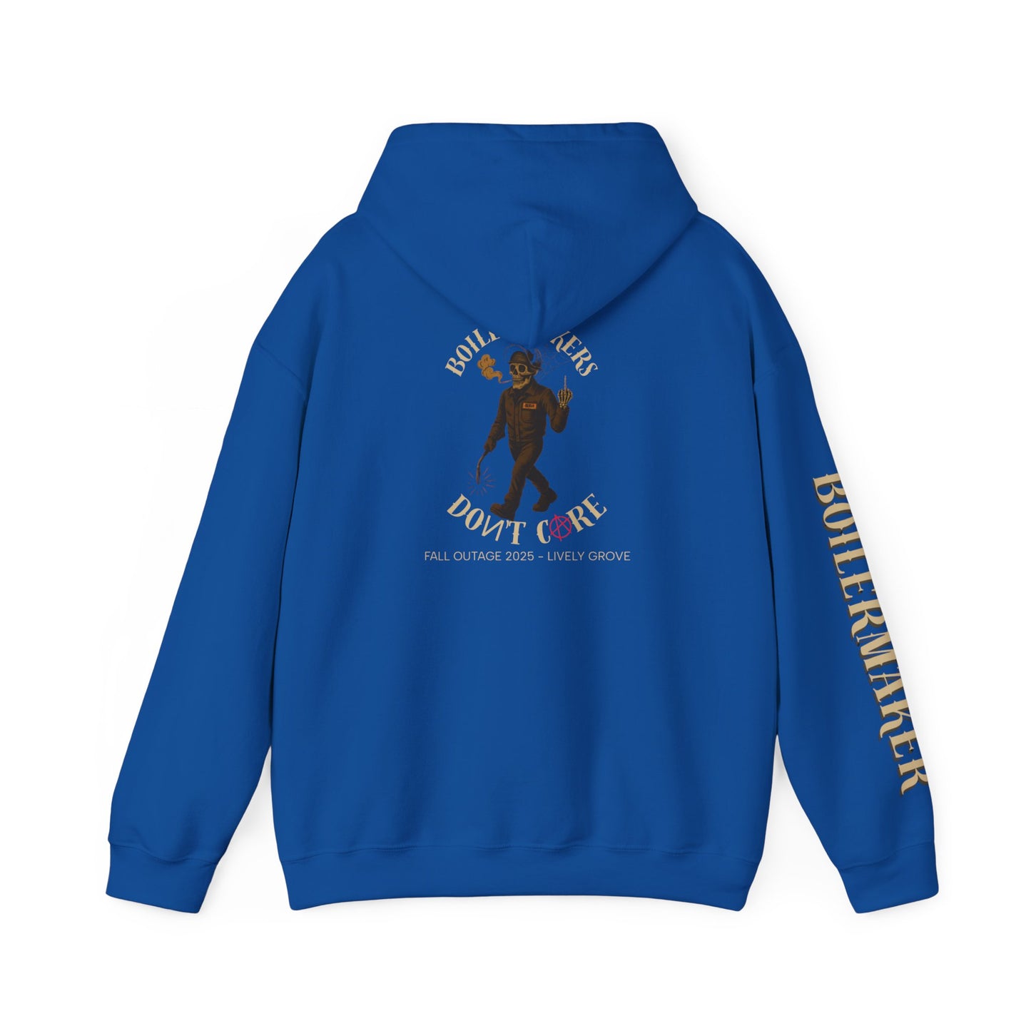 Boilermakers Don’t Care Hoodie – Lively Grove Fall Outage 2025 Edition