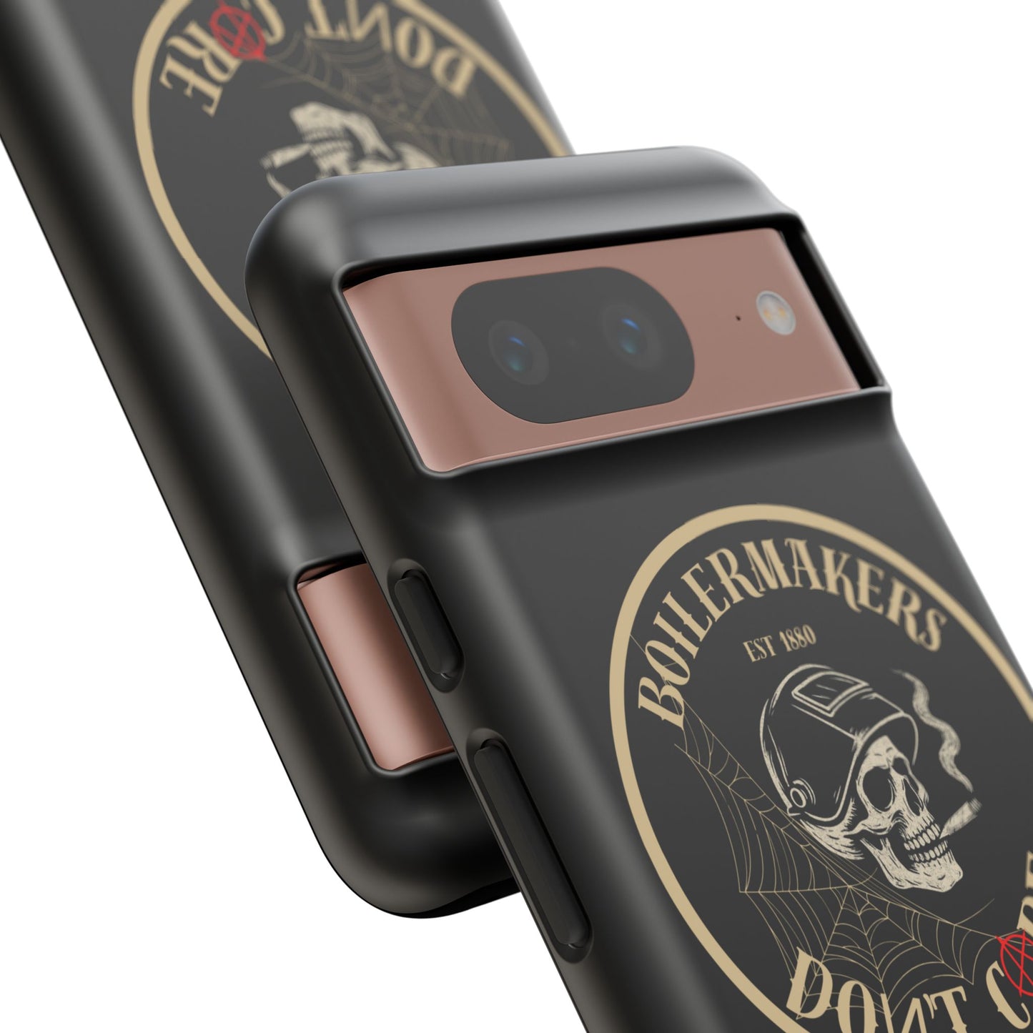 Boilermakers Don’t Care Phone Case — full-wrap skull design, drop-tested protection with attitude. Built tough for the hands that make the world work.