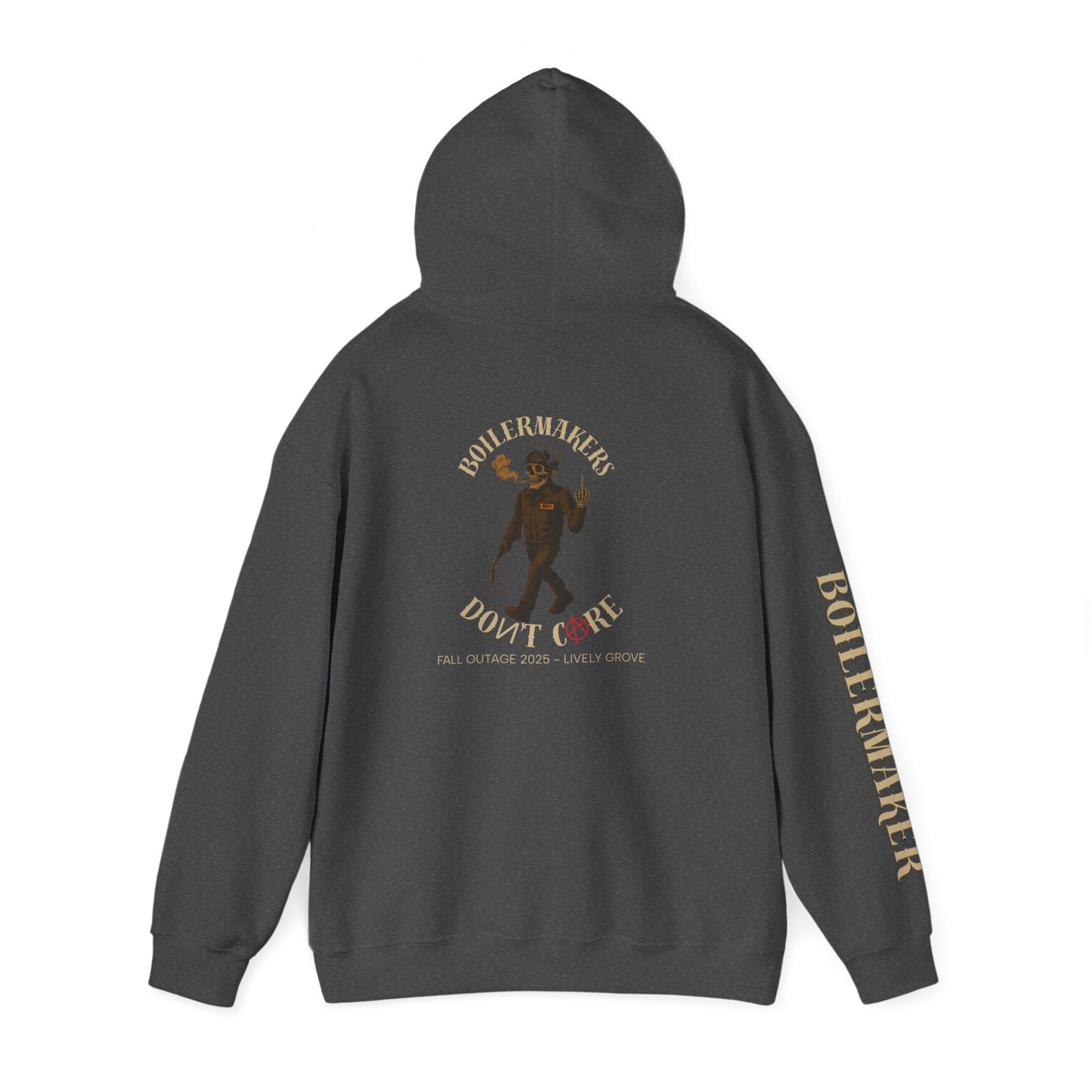 Boilermakers Don’t Care Hoodie – Lively Grove Fall Outage 2025 Edition
