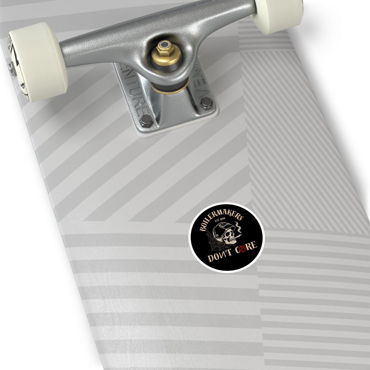 Boilermaker Round Stickers, Skull Design, Unique Vinyl Decals, Aesthetic Laptop Stickers, Gift for Builders