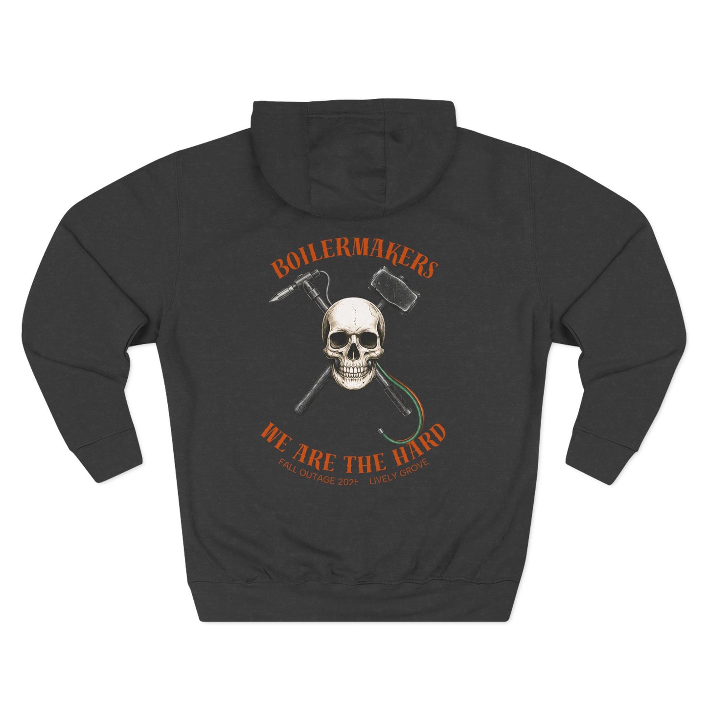 Skull & Hammer Hoodie, Cozy Fleece Sweatshirt, Perfect for Casual Outings, Gift for Boiler Makers, Halloween Atmosphere, Unisex Style