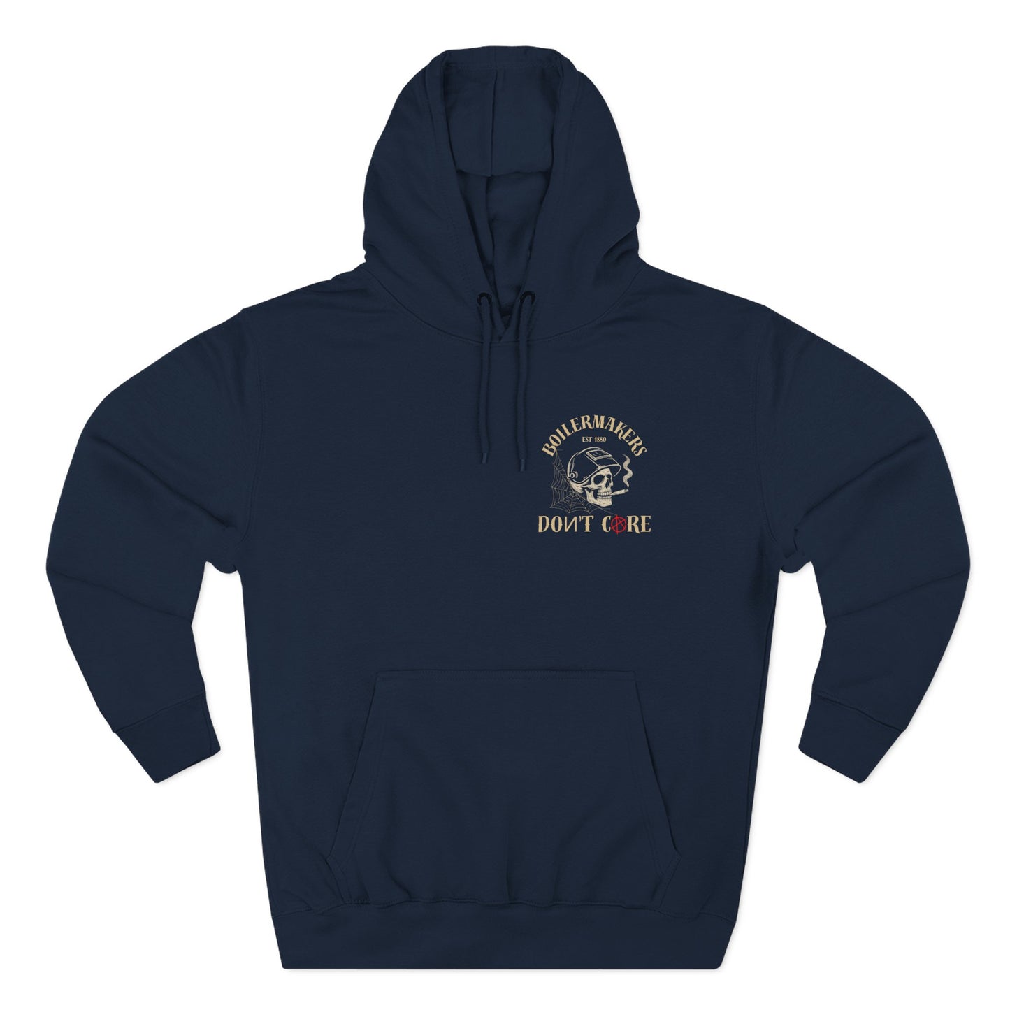 Boilermakers “We Are The Hard” Hoodie — skull & hammer back print, classic fleece comfort with heavy-duty pride. Built for the ones who earn every spark.
