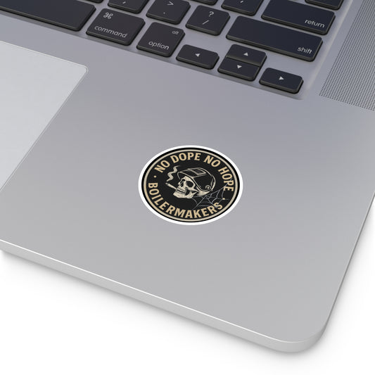 Boilermaker Round Stickers, Skull Design, Unique Vinyl Decals, Aesthetic Laptop Stickers, Gift for Builders