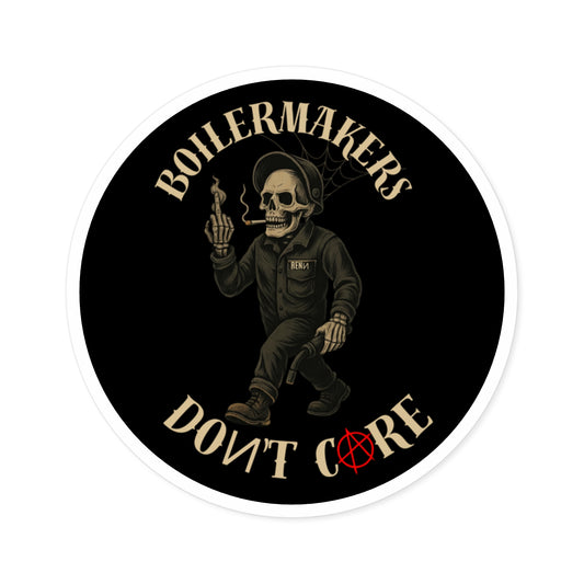 Boilermaker Round Stickers, Skull Design, Unique Vinyl Decals, Aesthetic Laptop Stickers, Gift for Builders