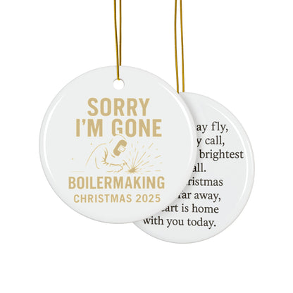 Ceramic Christmas Ornaments, Holiday Decor, Double-Sided, Unique Gift, Boilermaker Gifts, Home Decoration