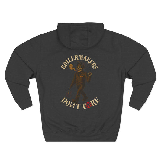 Boilermakers Don’t Care Hoodie – Classic No Sleeve Print Edition