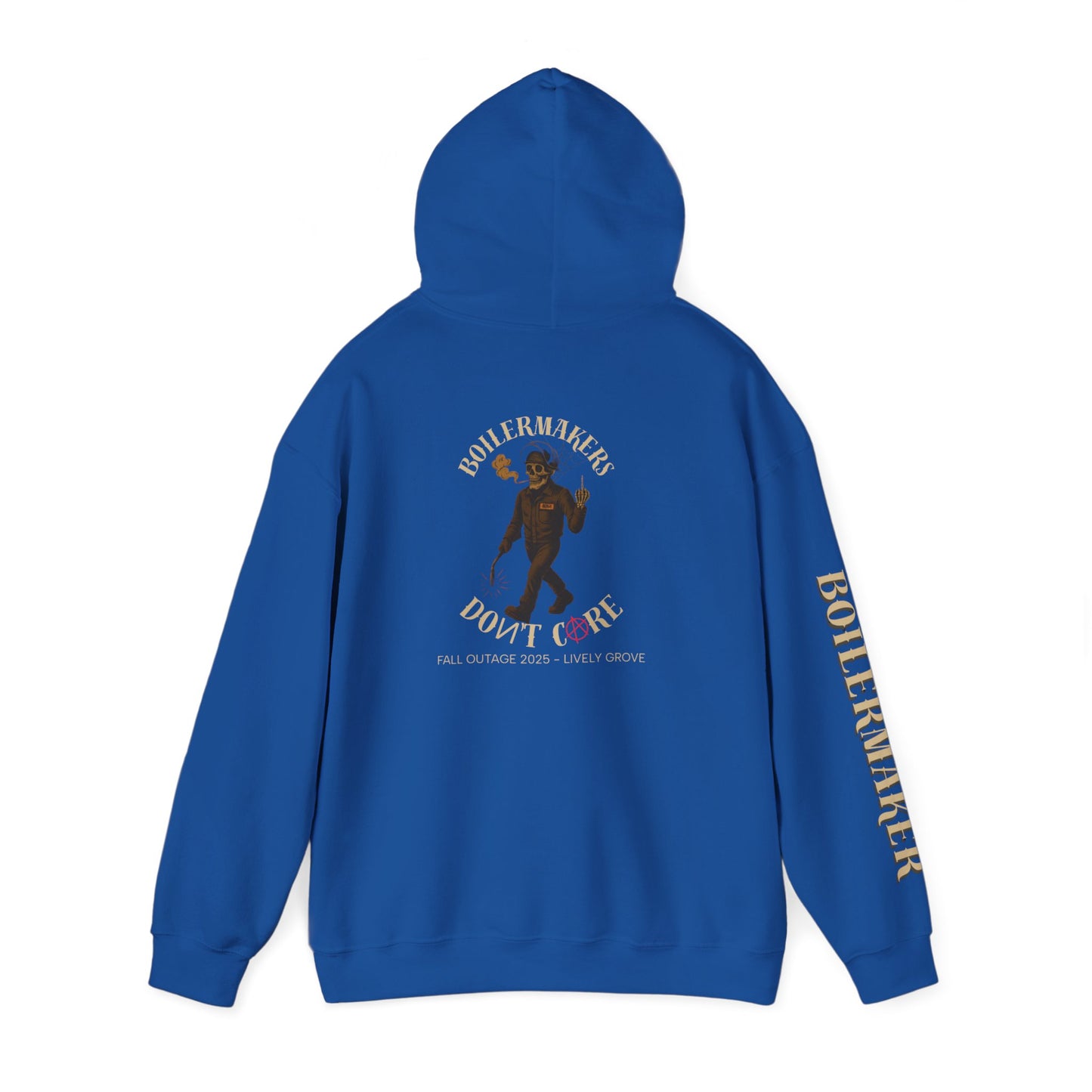 Boilermakers Don’t Care Hoodie – Lively Grove Fall Outage 2025 Edition