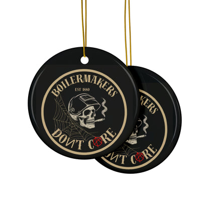 Tough, bold, and unapologetic — the Boilermakers Don’t Care ornament brings trade pride to your tree.
