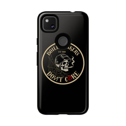 Boilermakers Don’t Care Phone Case — full-wrap skull design, drop-tested protection with attitude. Built tough for the hands that make the world work.
