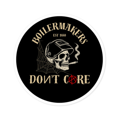 Boilermaker Round Stickers, Skull Design, Unique Vinyl Decals, Aesthetic Laptop Stickers, Gift for Builders