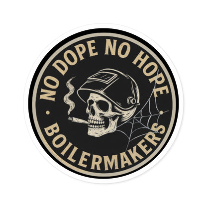 Boilermaker Round Stickers, Skull Design, Unique Vinyl Decals, Aesthetic Laptop Stickers, Gift for Builders