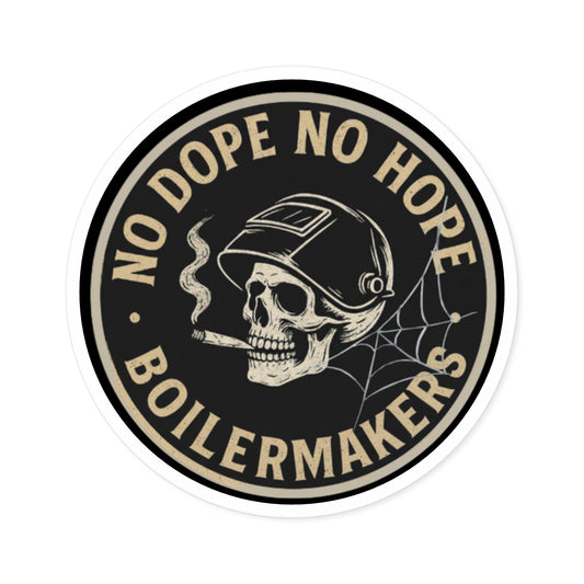 Boilermaker Round Stickers, Skull Design, Unique Vinyl Decals, Aesthetic Laptop Stickers, Gift for Builders
