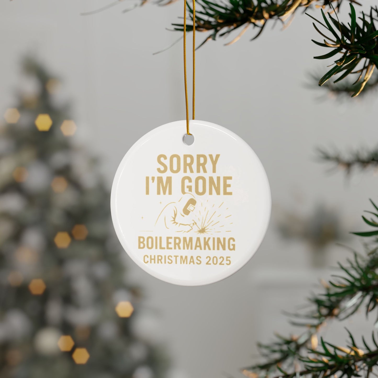 Ceramic Christmas Ornaments, Holiday Decor, Double-Sided, Unique Gift, Boilermaker Gifts, Home Decoration
