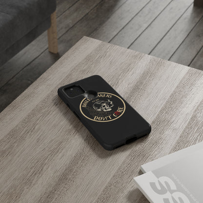 Boilermakers Don’t Care Phone Case — full-wrap skull design, drop-tested protection with attitude. Built tough for the hands that make the world work.