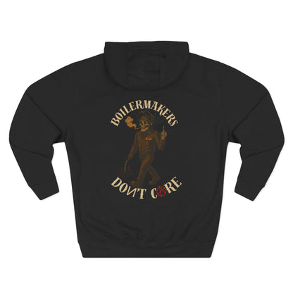 Boilermakers Don’t Care Hoodie – Classic No Sleeve Print Edition
