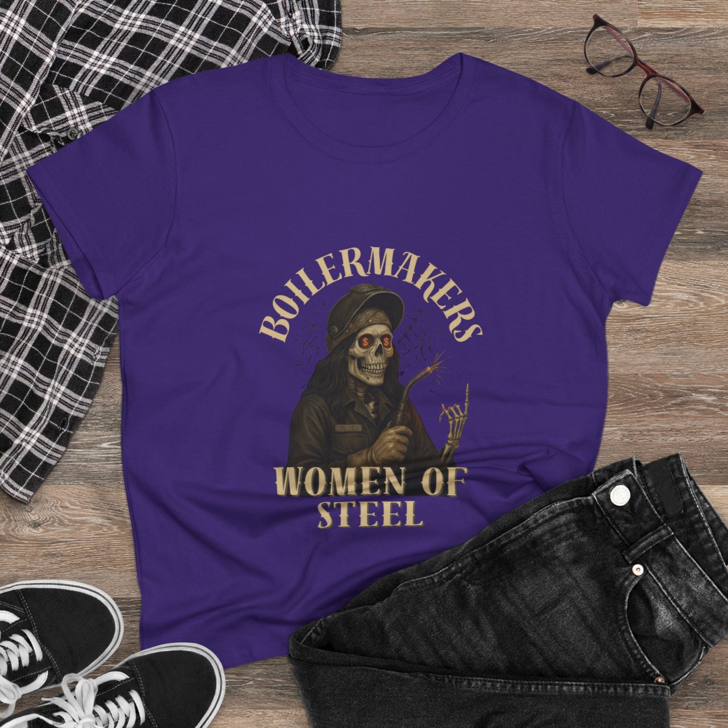 Boilermakers Women of Steel Tee - Empowering Women's Cotton T-Shirt, Gift for Tradeswomen, Work Apparel, Unique Construction Shirt, [...]