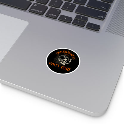 Boilermaker Round Stickers, Skull Design, Unique Vinyl Decals, Aesthetic Laptop Stickers, Gift for Builders