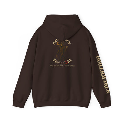 Boilermakers Don’t Care Hoodie – Lively Grove Fall Outage 2025 Edition