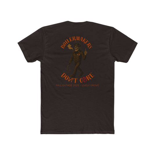 Boilermakers Don’t Care Tee – Skeleton Edition (Lively Grove Fall Outage 2025