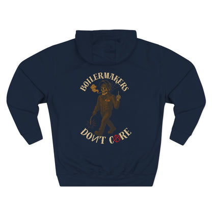 Boilermakers Don’t Care Hoodie – Classic No Sleeve Print Edition