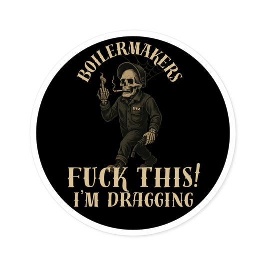 Boilermaker Round Stickers, Skull Design, Unique Vinyl Decals, Aesthetic Laptop Stickers, Gift for Builders