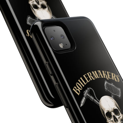 Boilermakers Don’t Care Tough Case — skull-and-hammer design, full-wrap protection built for the hard hands who keep the world running.
