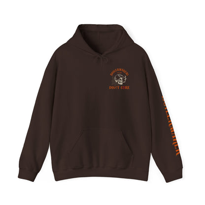 Bold Statement Hooded Sweatshirt - Don't Care, Perfect for Rebels, Gift for Friends, Casual Wear, Everyday Comfort