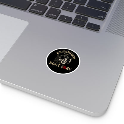 Boilermaker Round Stickers, Skull Design, Unique Vinyl Decals, Aesthetic Laptop Stickers, Gift for Builders